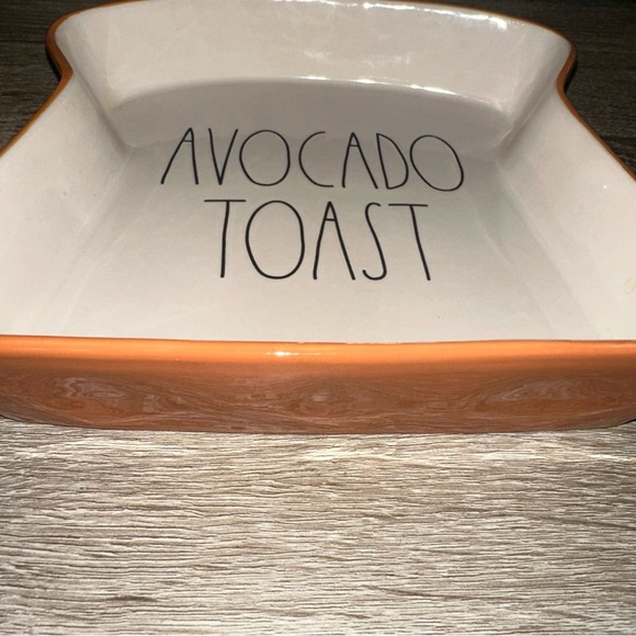 Rae Dunn Artisan Collection Avocado Toast Plate with Orange Trim - Picture 2 of 6